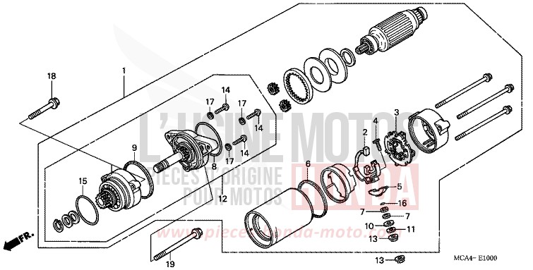 MOTEUR DE DEMARRAGE de Gold Wing BILLET SILVER METALLIC (NHA27B) de 2005